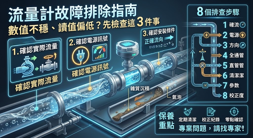 流量計異常怎麼辦?常見原因、排查流程與維修判斷完整指南